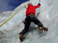 ice climbing on a private instruction mountaineering course