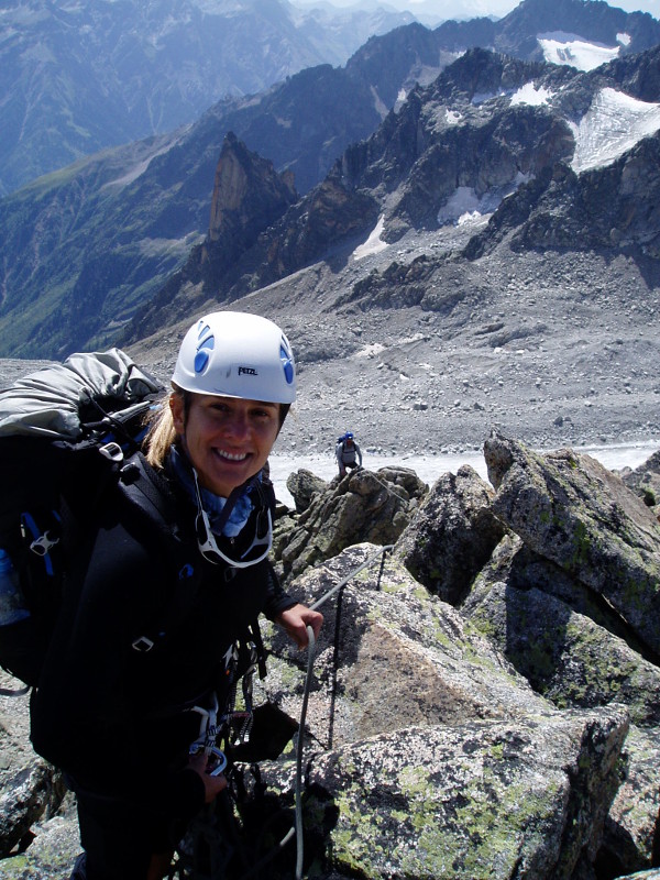 Multipitch rock climbing instruction above the Orny Glacier